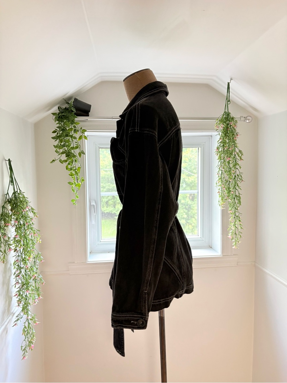 ASOS Black Belted Denim Jacket - Picture 3 of 5